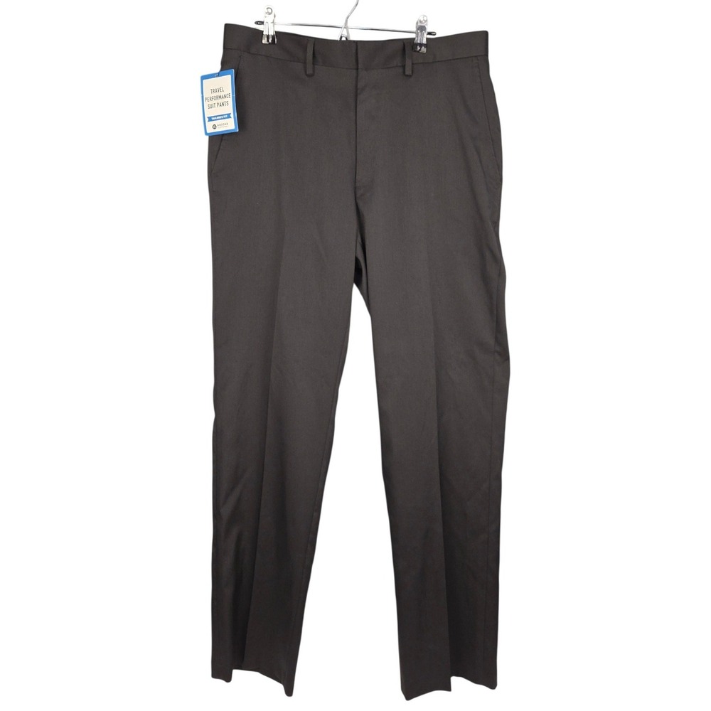 Haggar Suit Pants Mens 34x32 Black Tailored Fit Travel Performance‎ Stripe New